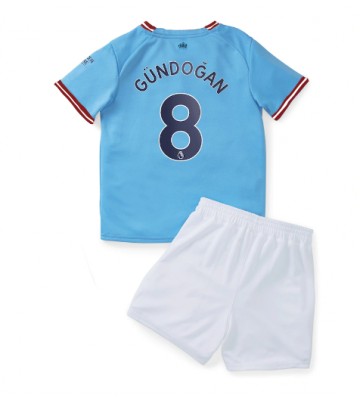 Manchester City Ilkay Gundogan #8 Hjemmedraktsett Barn 2022-23 Kortermet (+ Korte bukser)